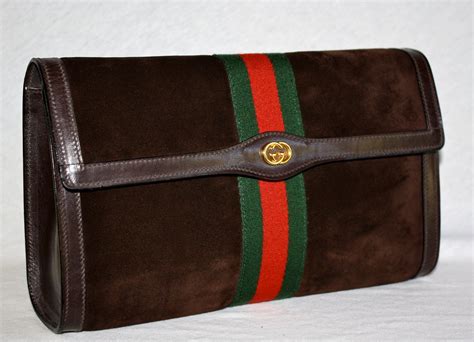 gucci brown suede clutch|gucci clutch for sale.